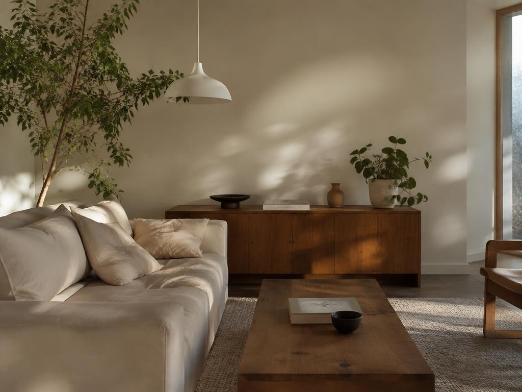 Calm living room in evening light